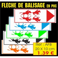 Réf. AFB - Fléchage de balisage reversible PVC (200x100mm)